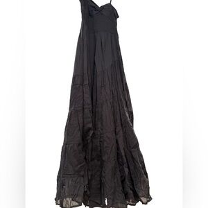 Free People Solid Black Sundrenched Maxi Dress - Medium